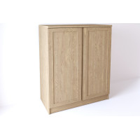 Komoda drewniana z litego drewna jesionowego Lea z drzwiami