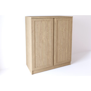 Komoda drewniana z litego drewna jesionowego Lea z drzwiami