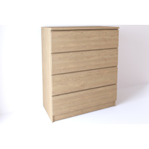 Komoda drewniana litego drewna jesionowego Lea z szufladami